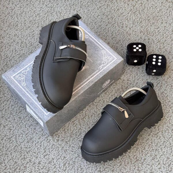 Chunky Zip-Up Combat Dress Shoes