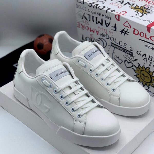 Dolce & Gabbana White Logo Low-Top Sneakers